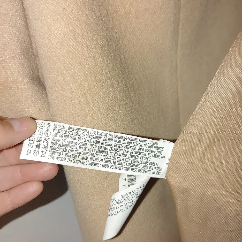 Forever 21 Au Revoir Overcoat Longline Car Coat Neutral Tan Single Breasted‎ - Picture 10 of 12
